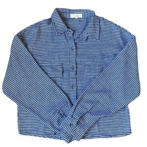 Love Notes Women’s Checkered Button up Long Sleeve Blouses Size M